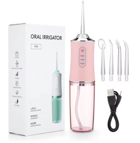 Jet dentaire portable rechargeable par USB avec 4 embouts offerts